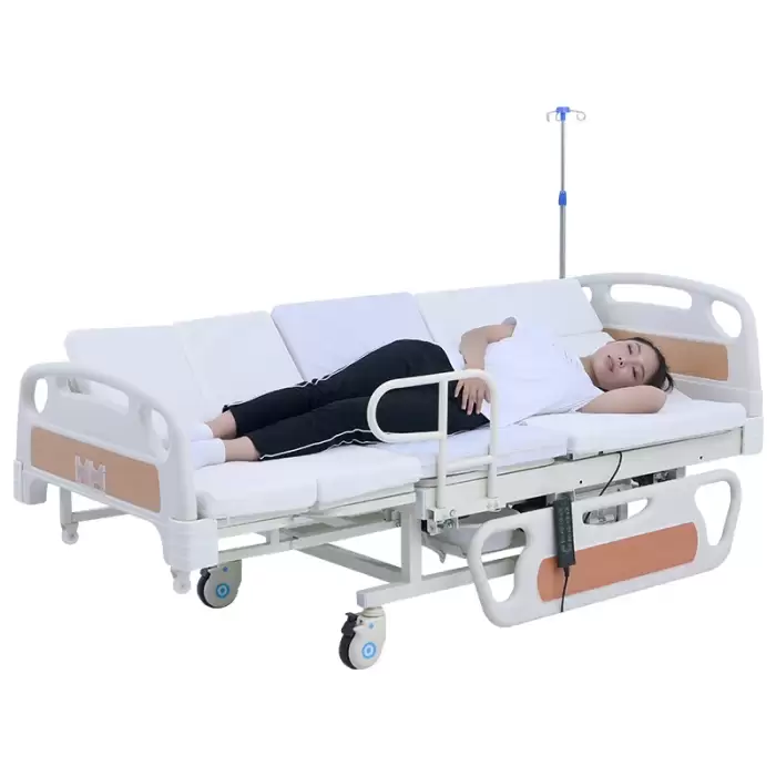 Deluxe Multifunctional Electric Medical Bed With Toilet Dining Table and Large ABS Guardrail Hospital Care for Patient — image 7