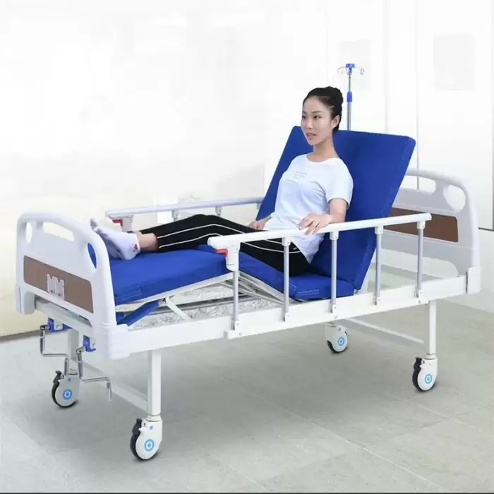 Medical Hospital Bed 2 Crank Adjustable Simple Manual Hospital Bed Nursing Bed for Home Use — image 3