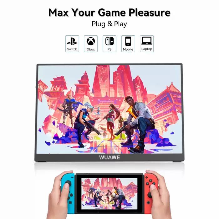 15.6 inch Nice gift Portable Monitor for Laptop, 1080P 60HZ Gaming IPS Display LCD FHD External Second Computer Screen for Phone — image 3