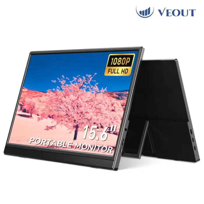 VEOUT Gift 15.6inch 60HZ Gaming Portable Monitor for Laptop, 1080P IPS Display LCD FHD External Second Computer Screen for Phone — image 2
