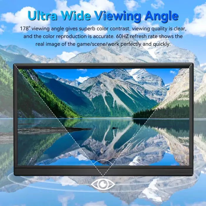 VEOUT Gift 15.6inch 60HZ Gaming Portable Monitor for Laptop, 1080P IPS Display LCD FHD External Second Computer Screen for Phone — image 5