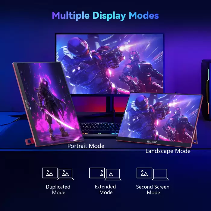 16 inch 120hz Portable Gaming Monitor for Laptop,WUAWE 1200P Colorful LCD FHD Computer External Second Screen — image 4