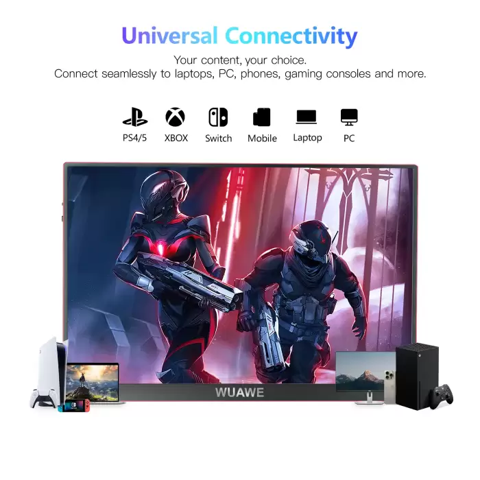 16 inch 120hz Portable Gaming Monitor for Laptop,WUAWE 1200P Colorful LCD FHD Computer External Second Screen — image 6