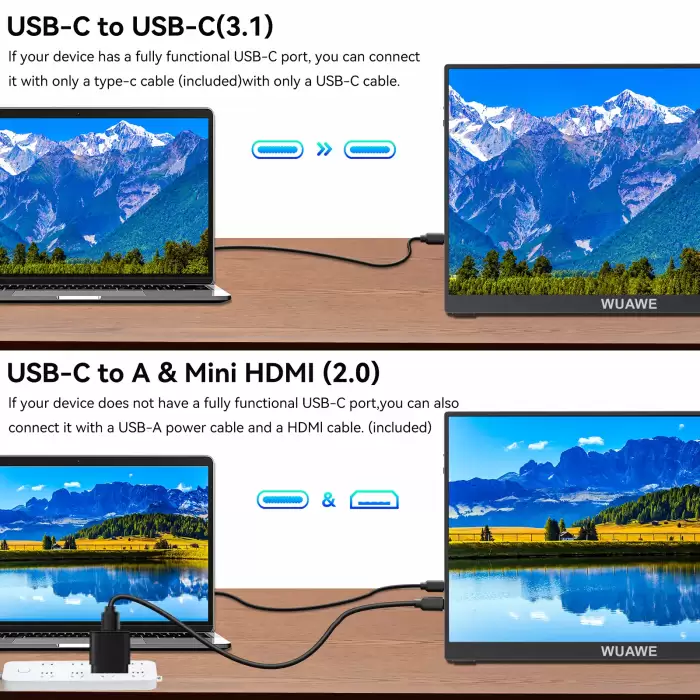 15.6 inch Portable Monitor for Laptop, 1080P 60HZ Gaming IPS Display LCD FHD External Second Computer Screen for Phone — image 4