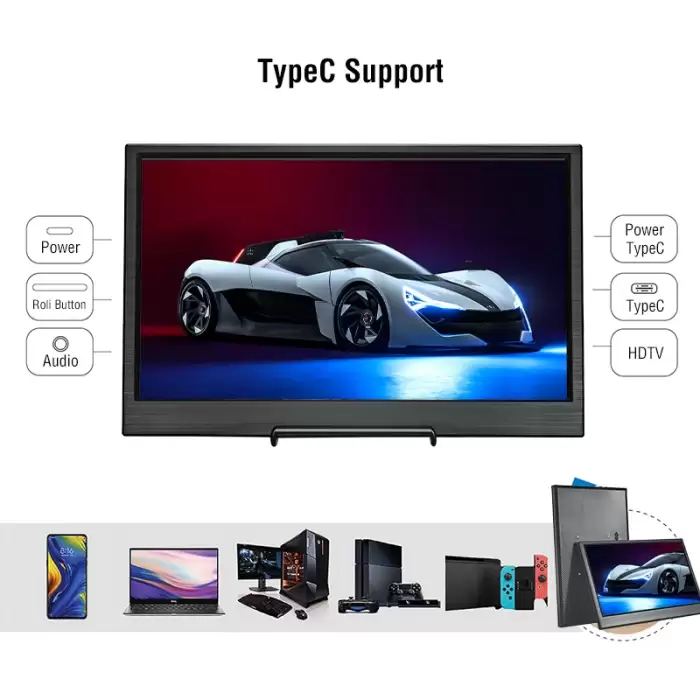 Anmite 11.6 inch IPS Portable Monitor USB TYPE C HDMI for Phone Laptop Desktop MAC Switch PS4 XBOX — image 5