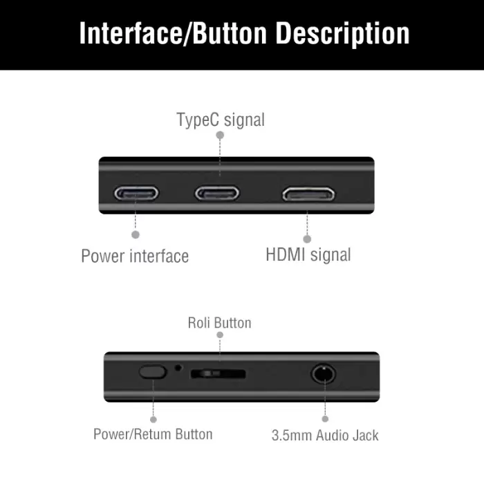 Anmite 11.6 inch IPS Portable Monitor USB TYPE C HDMI for Phone Laptop Desktop MAC Switch PS4 XBOX — image 7