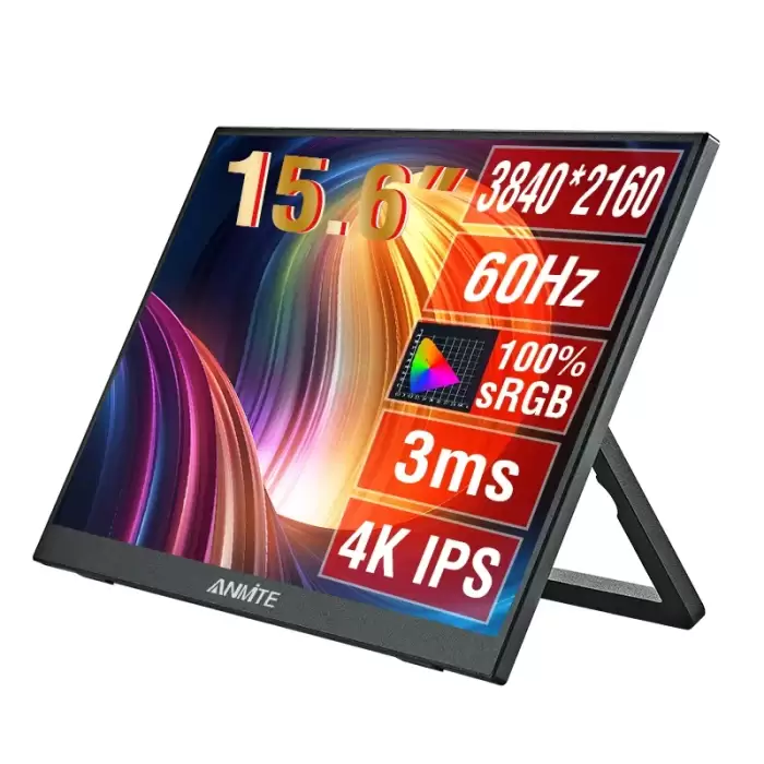 Anmite 15.6-Inch 4K Portable Monitor HDR Low Blue Light For XBox PS4 / 5 Switch Cell Phone PC Loptop Extension — image 3