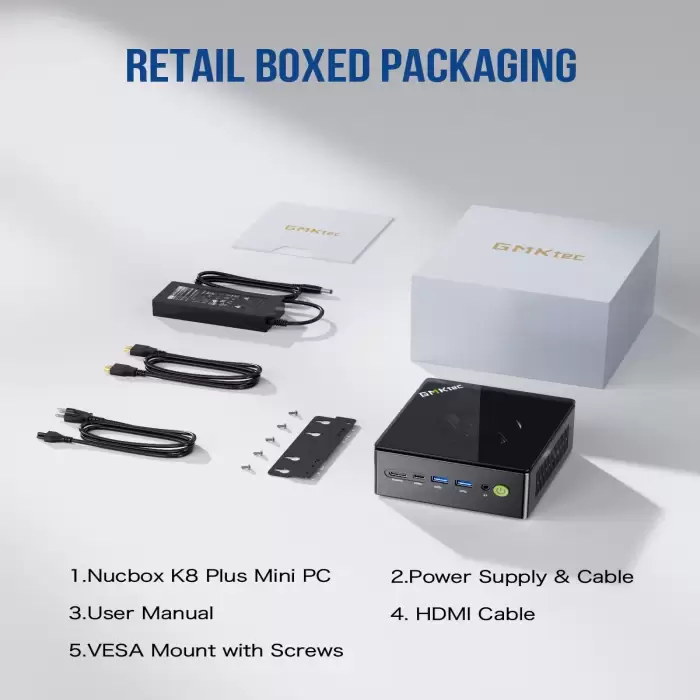 GMKtec K8 Plus R7 8845HS 16GB DDR5 5600Mhz 512GB PCIe4.0 M.2 SSD Win11 Pro Mini PC 70W WIFI6 BT5.2 Mini Gaming Computer — image 3