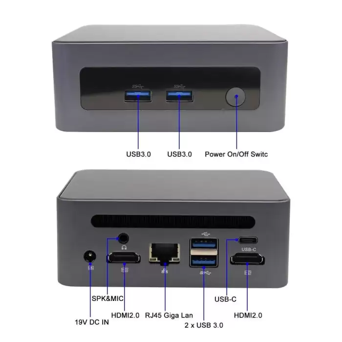 Ultra Compact Mini PC AMD R5 5600H 16G DDR4 NVME WiFi6 Dual HD Type-C 3x8K Display Home Office Gamer Mini Desktop PC Computer — image 4