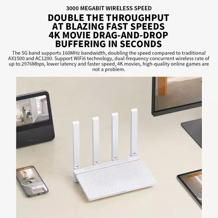 Xiaomi AX3000T Router 5GHz 160MHz Broadband 1.3GHz Processor High Speed NFC Connection For Home Office Games — image 5