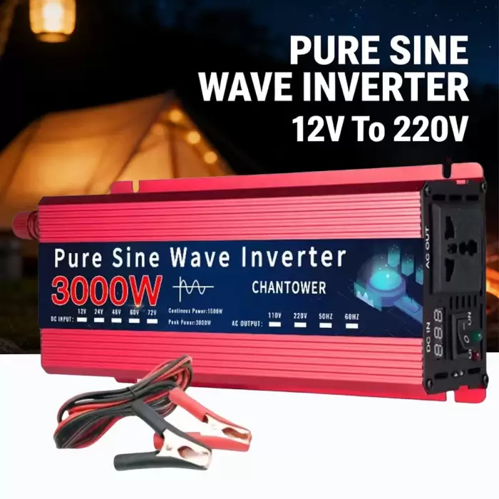 Pure Sine Wave Inverter 12V 220V 24V 110V 1600W 3000W DC To AC Portable Power Converter Car Solar Inverter — image 3