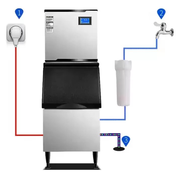Commercial Automatic Cube Ice Crusher Machine 250kg/24H Ice Crusher Machinefor Households And Hotels Electric El — image 4