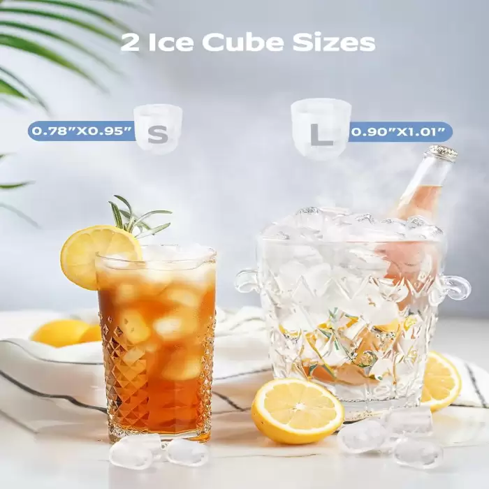 Ice Maker Silver Portable Electric Countertop Ice Maker 9-Cube Self-Cleaning 26 Lbs/D 2 Sizes For Home Kitchen Car Hotel Outdoor — image 4