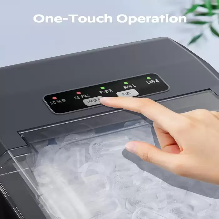 Ice Maker Silver Portable Electric Countertop Ice Maker 9-Cube Self-Cleaning 26 Lbs/D 2 Sizes For Home Kitchen Car Hotel Outdoor — image 5