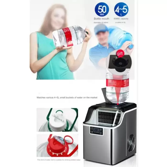 Ice Maker New Design Home Ice Maker Machine 35kg Commercial Automatic Smart Small Mini Portable — image 6