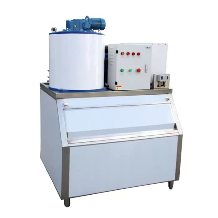 1 Ton/Day Portable Flake Ice Maker Machine Newest Stainless Steel 100/500/1000kg Ice Compressor — image 2