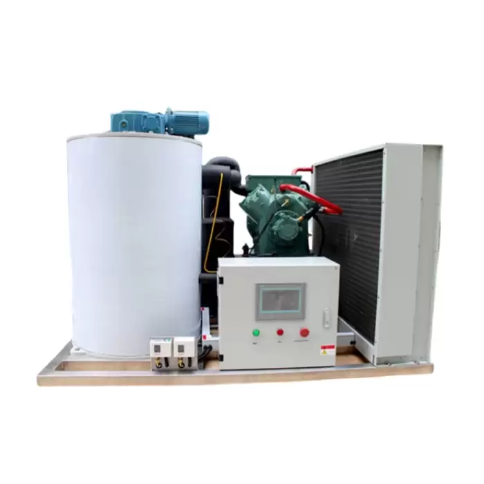 1 Ton/Day Portable Flake Ice Maker Machine Newest Stainless Steel 100/500/1000kg Ice Compressor — image 3