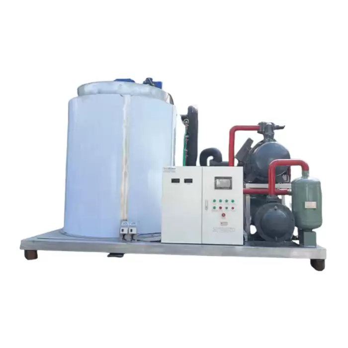 1 Ton/Day Portable Flake Ice Maker Machine Newest Stainless Steel 100/500/1000kg Ice Compressor — image 4