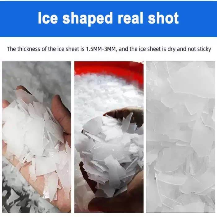 1 Ton/Day Portable Flake Ice Maker Machine Newest Stainless Steel 100/500/1000kg Ice Compressor — image 6