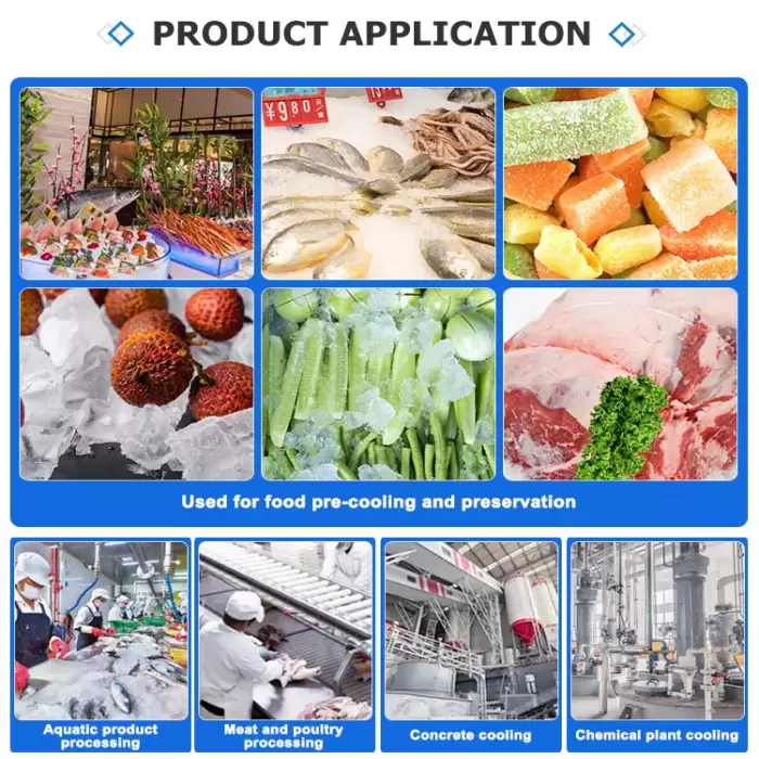 1 Ton/Day Portable Flake Ice Maker Machine Newest Stainless Steel 100/500/1000kg Ice Compressor — image 7