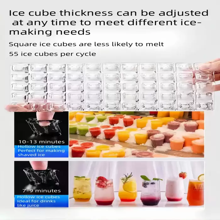 Ice Maker6-Ice Maker 40kg Automatic Commercial Home Use Small Ice Cube Block Making Machine For Food & Beverage Business Home Sa — image 6