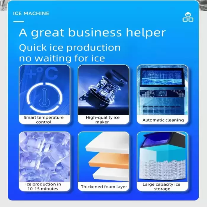 Ice Maker6-Ice Maker 40kg Automatic Commercial Home Use Small Ice Cube Block Making Machine For Food & Beverage Business Home Sa — image 7