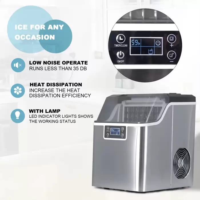 20kg Mini Portable Ice Cube Block Making Automatic Countertop Machines For Commercial Home Food — image 6