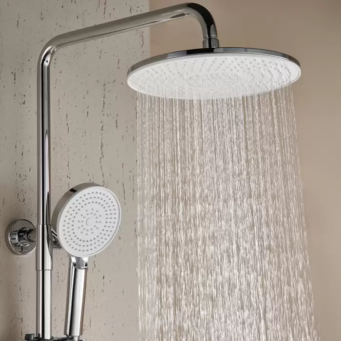 Chrome Waterfall Digital Bathroom Shower Set Brass Hot Cold Waterfall Bathroom Faucet Thermostatic Bathroom Shower System — image 7