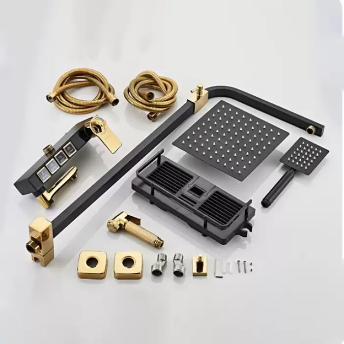 Hot Cold Digital Bathroom Shower Set 10 Inch Stainless Steel Ran Shower Head Brass Bathroom Faucet Thermostatic Shower System — image 5