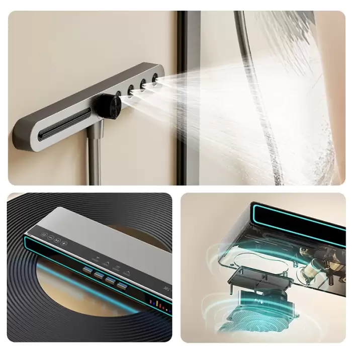 Bluetooth Music Digital Bathroom Shower System Ambient Lighting thermostatic Digital Bathroom Shower Set Faucets Accessories — image 4