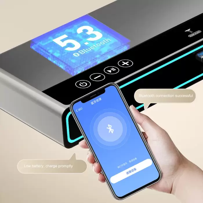 Hot Cold Music Digital Bathroom Shower System Ambient Lighting Bluetooth Speaker Digital Bathroom Shower Set Faucet Accessories — image 5