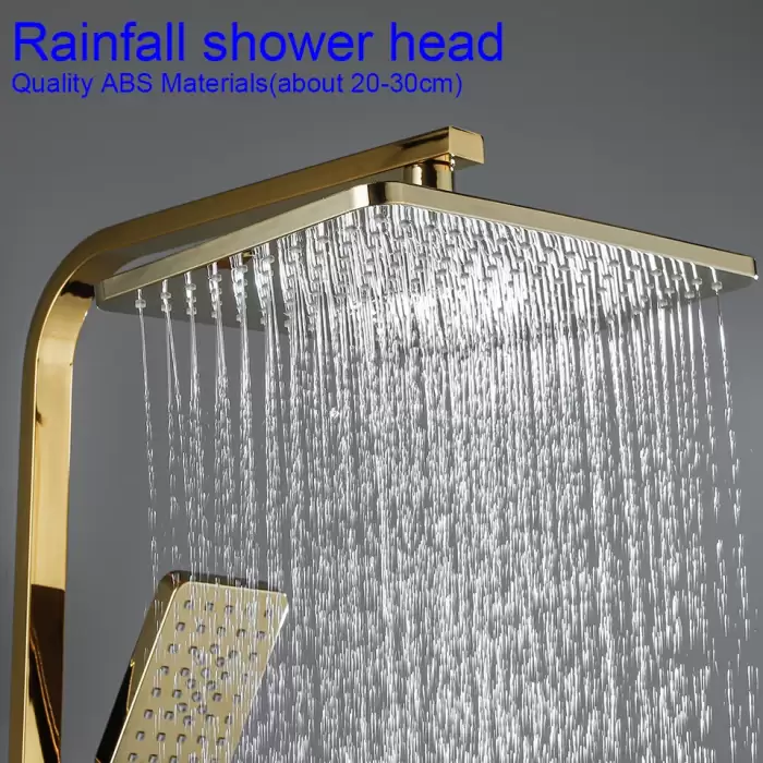 Bathroom Shower System Faucets Accessories 12 Inch Rainfall Shower Head Brass Thermostatic Bathroom Shower Set — image 6