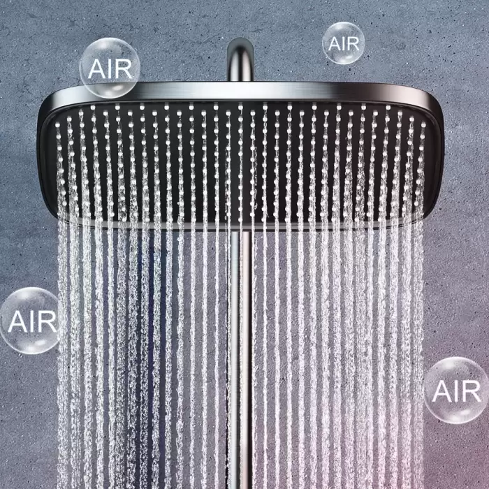 White Thermostatic Digital Piano Bathroom Shower System Faucets Accessories Rainfall Shower Head Hot Cold Digital Shower Set — image 6