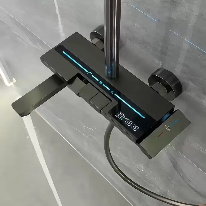 Smart Digital Display Shower Set Hot Cold Water Mixer Bathroom Faucet Rainfall Bathtub Complete Pressurize Showers System — image 3