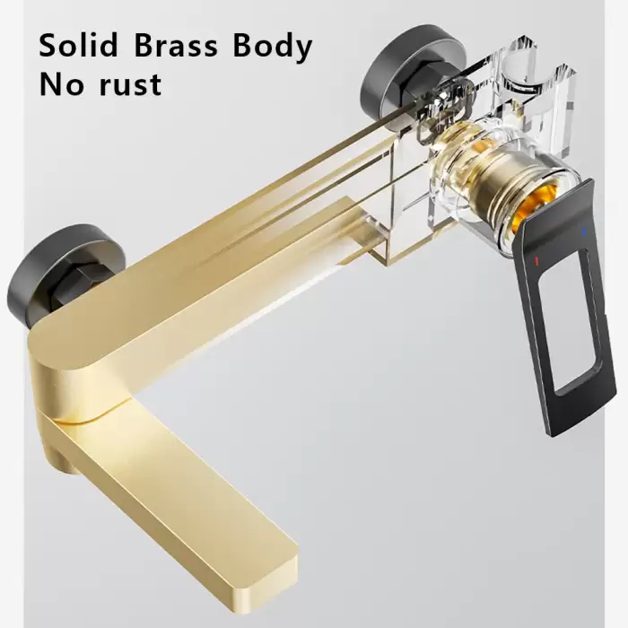 High Quality Solid Brass Bathroom Bathtub Shower Faucet Set Wall Mounted Rainfall Mixer Water Tap Black Split Shower System Kits — image 5