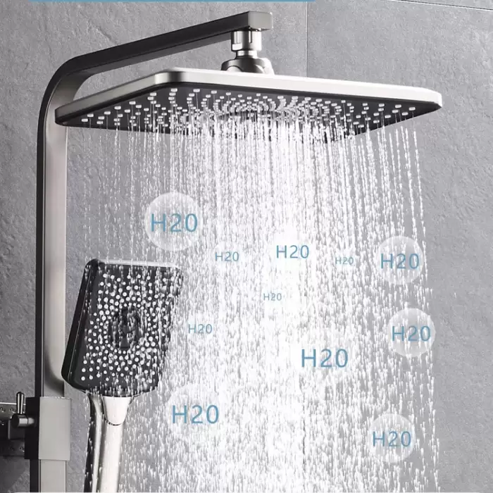 Piano Digital Display Thermostatic Bathroom Shower Set Hot Cold Brass Bathroom Faucets Accessories Digital Piano Shower System — image 5