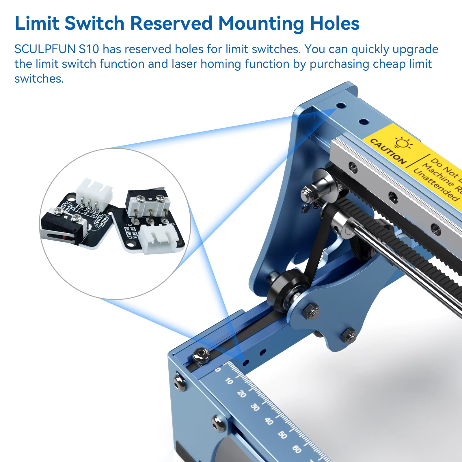 Quickly Ship SCULPFUN S10 10w Cardboard Plastic Leather Stainless Steel Wood Cutting CNC Laser Engraving Machine — image 2