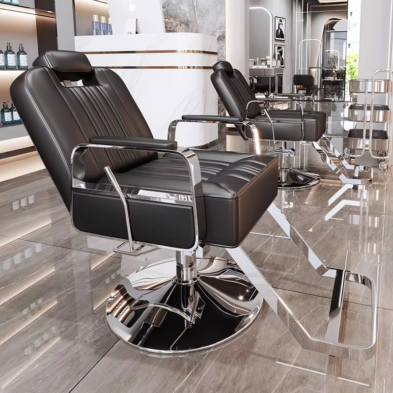 High-End Salon Chair with Metal Frame — image 3