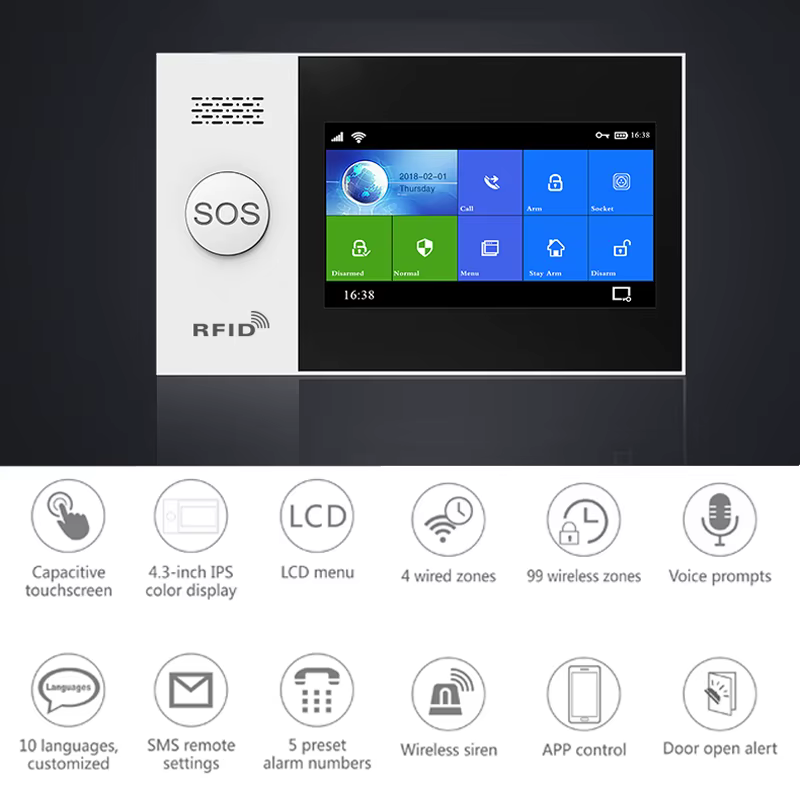 Wifi Touch Screen Wireless Home Alarm System — image 6