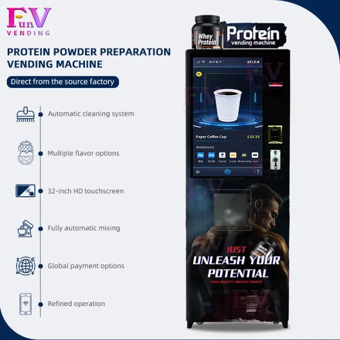 FunVending Innovative Gym Milkshake Keep Fit Smart Touch Screen Protein Shake Vending Machine Vendo Machine — image 2