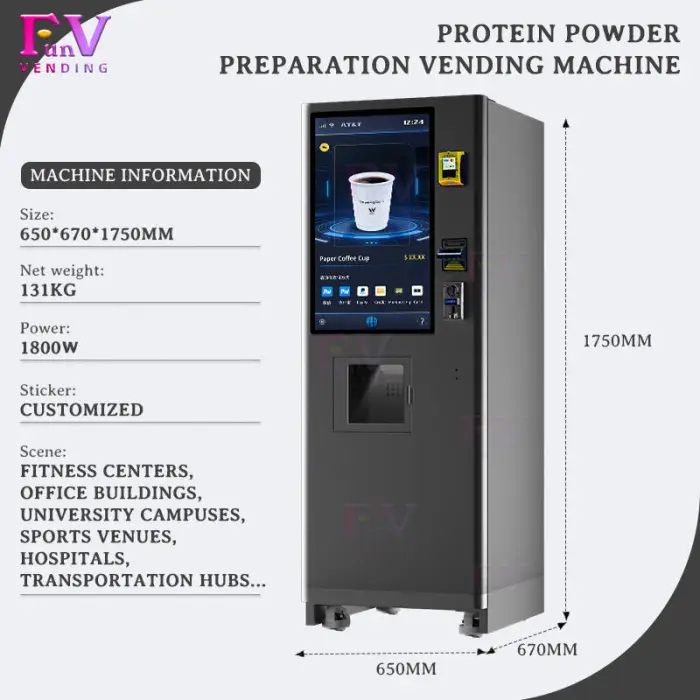 FunVending Innovative Gym Milkshake Keep Fit Smart Touch Screen Protein Shake Vending Machine Vendo Machine — image 5
