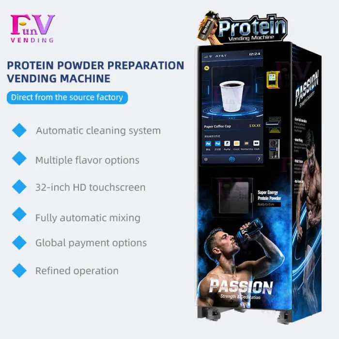 Protein Shake Vending Machine With Automatic Cup Dispenser Hot Cold Commercial Coffee on Sale for GYM — image 2