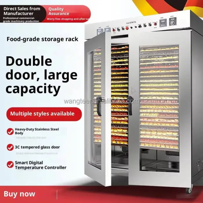 Hot Sale Best Price Commercial 16tray 30 Tray Food Meat Fish Seafood Dryer Drying Machine Fruit Vegetable Dehydrator Machine — image 2