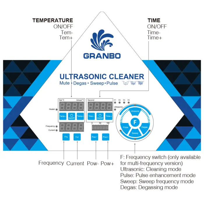 Granbo 14L Ultrasonic Cleaner 400W High Frequency Digital Multi-Function Cleaning Machine for Laboratory 40-200kHz — image 2