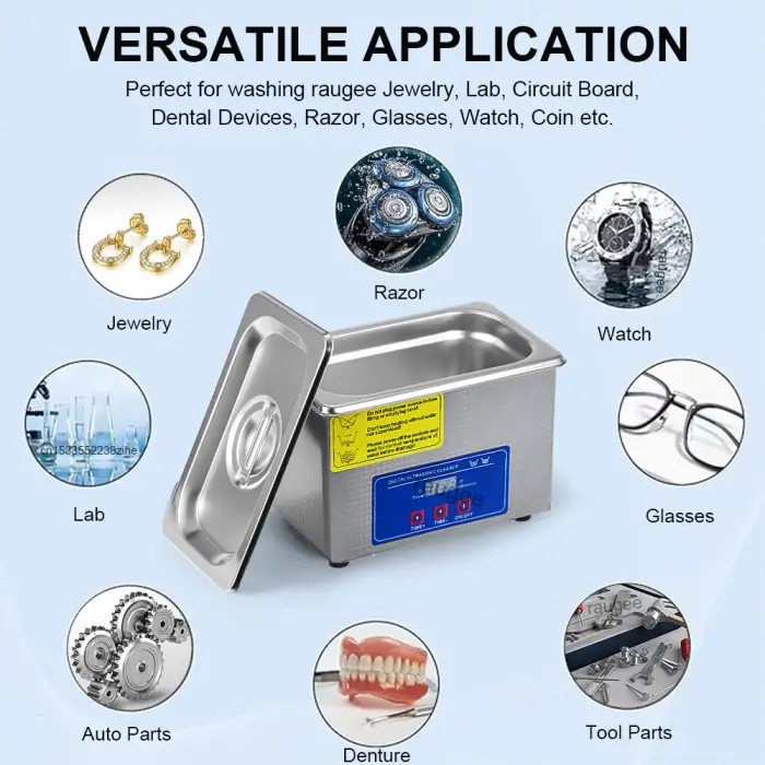 40KHZ Ultrasonic Cleaner Home Ultrasound Cleaning Machine For Jewelry Glasses Washing Bath Watches Denture Ultrasonic Cleaner — image 2