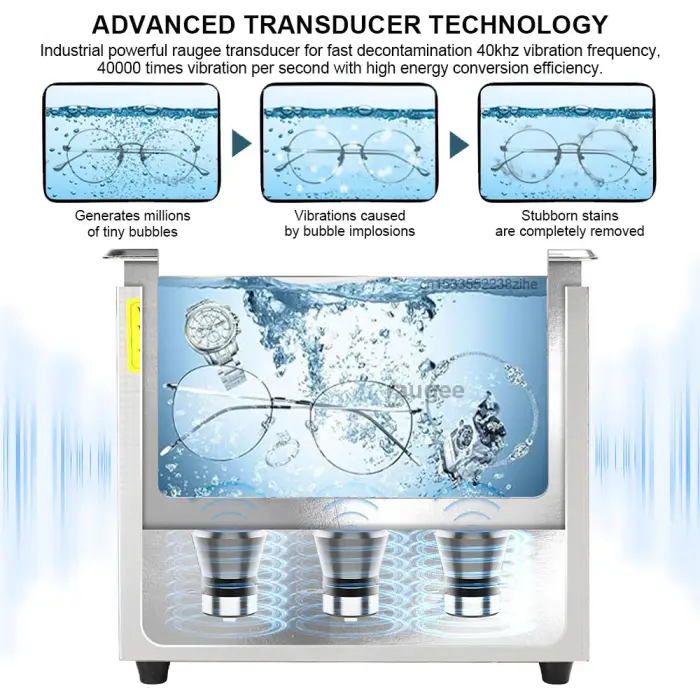 40KHZ Ultrasonic Cleaner Home Ultrasound Cleaning Machine For Jewelry Glasses Washing Bath Watches Denture Ultrasonic Cleaner — image 3