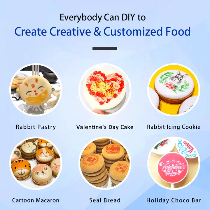 Foodart Multi-funtional Available in All Sizes Coffee Macaron Chocolate Cookie Printing Machine Food Printer — image 6