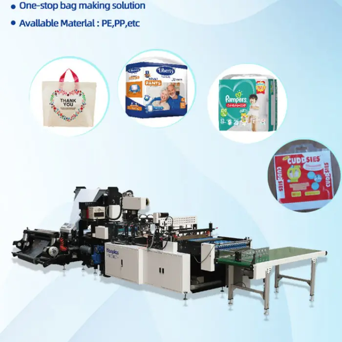 HP-DC Hanplas Automatic Plastic Diaper Bag Making Machine in Wicket Machine Co Extrdu Material — image 6