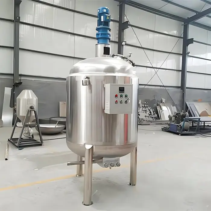 Liquid Soap Agitator 500L Sauce Milk Drink Liquid Cosmetic Emulsify Homogenizer Stainless Steel Juice Milk tank Agitator — image 2
