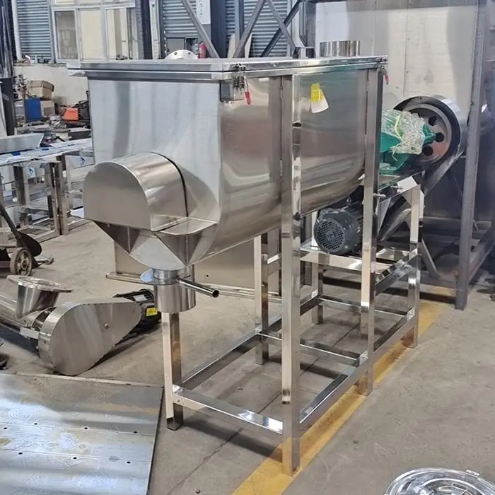 High Efficiency Ribbon Belt Chemical Industrial Mini Mixer Paste Dry Wet Powder Granule Horizontal Ribbon Mixer Blender — image 3